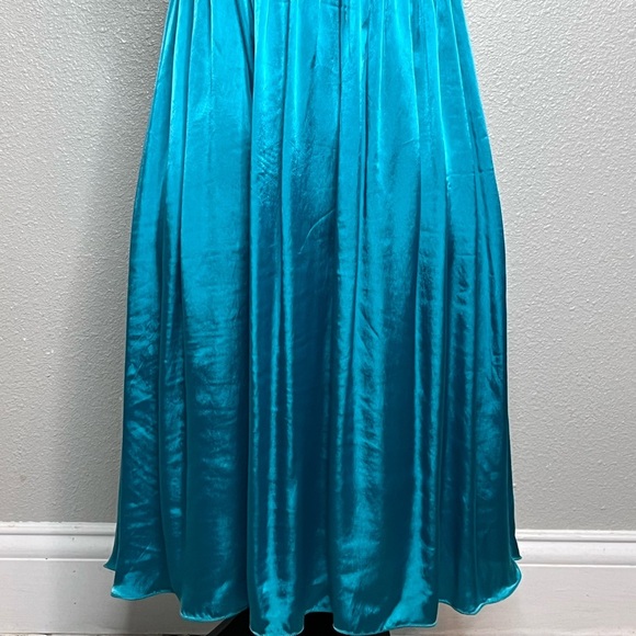 ASPESI 100% Silk Teal Halter Mini Dress - Picture 6 of 13